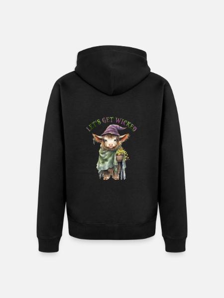 Halloween Pumpkin Horror - Unisex Premium Organic Zip Hoodie - black