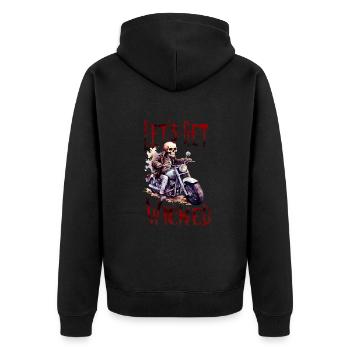 Halloween Pumpkin Horror - Unisex Premium Organic Zip Hoodie - black - Back - Nico (187cm)