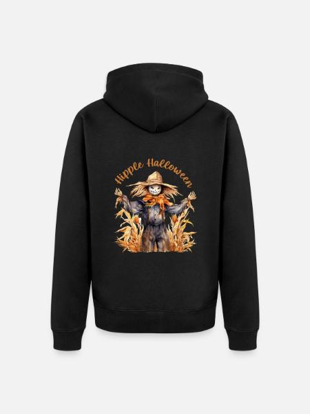 Halloween Kürbis Horror - Unisex Premium Bio Zip Hoodie - Schwarz