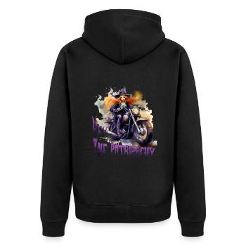 Halloween Pumpkin Horror - Unisex Premium Organic Zip Hoodie - black - Back - Nico (187cm)