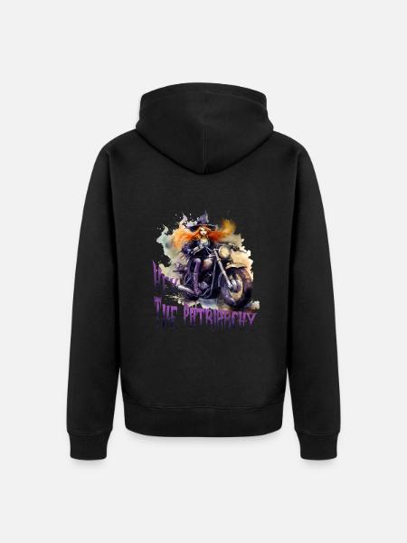 Halloween Pumpkin Horror - Unisex Premium Organic Zip Hoodie - black
