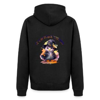 Halloween Pumpkin Horror - Unisex Premium Organic Zip Hoodie - black - Back - Nico (187cm)