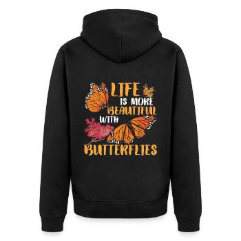 Papillon Citation Monarque Papillons - Veste à capuche bio Premium Unisexe - noir - Dos - Nico (187cm)