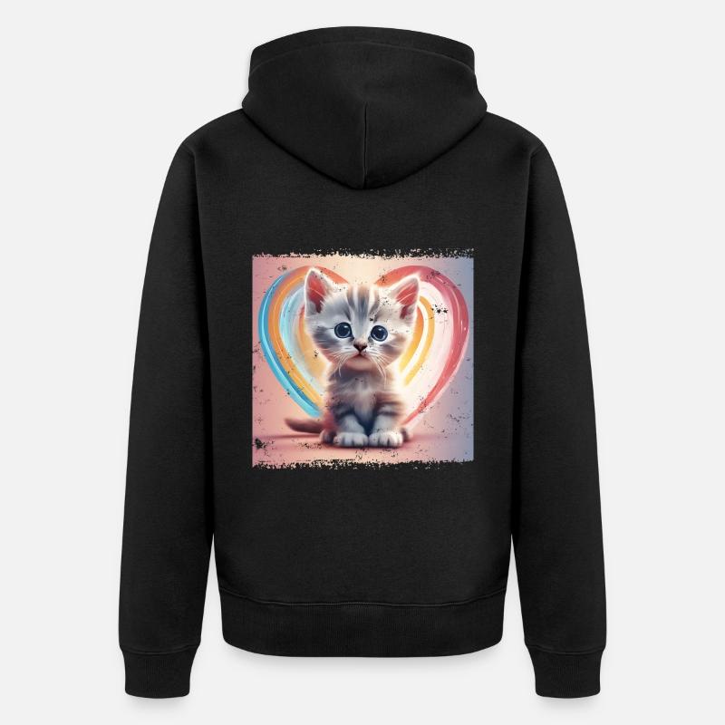 Chat chaud - Veste à capuche bio Premium Unisexe - noir