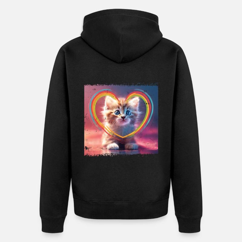 Chat chaud - Veste à capuche bio Premium Unisexe - noir