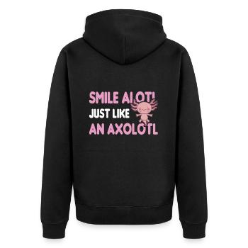 Axolotl animal aquatique mignon animal de puissance - Veste à capuche bio Premium Unisexe - noir - Dos - Nico (187cm)