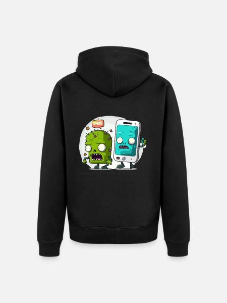 Connected 24/7 - Unisex Premium Organic Zip Hoodie - black