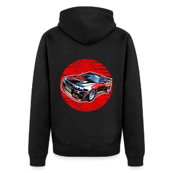 Jdm / Tuning / Turbocompresseur / Jantes / Chiptuning - Veste à capuche bio Premium Unisexe - noir - Dos - Nico (187cm)