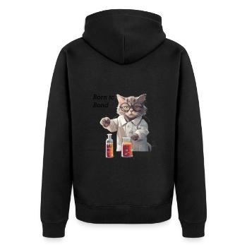 Chemikerkatze - Unisex Premium Bio Zip Hoodie - Schwarz - Hinten - Nico (187cm)