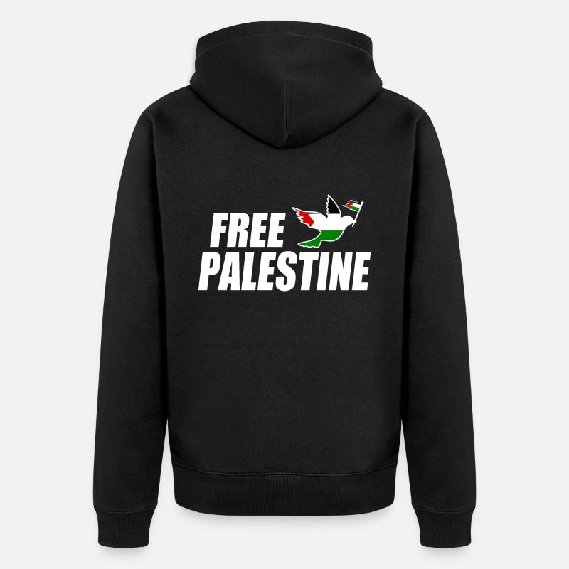 Free palestine - Veste à capuche bio Premium Unisexe - noir