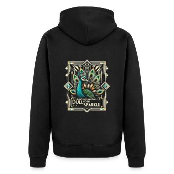 Paon Art déco : Splendeur élégante - Veste à capuche bio Premium Unisexe - noir - Dos - Nico (187cm)