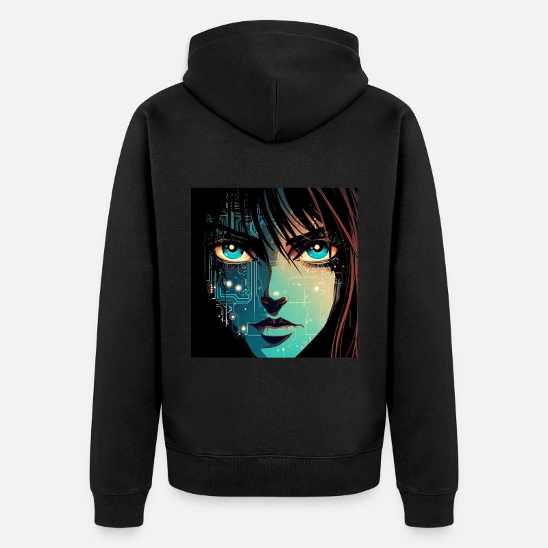 Anime Numérique - Veste à capuche bio Premium Unisexe - noir