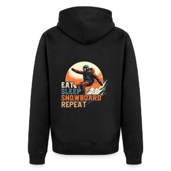 Snowboarding Snowboard Snowboarder Snowboardlehrer - Unisex Premium Bio Zip Hoodie - Schwarz - Hinten - Nico (187cm)