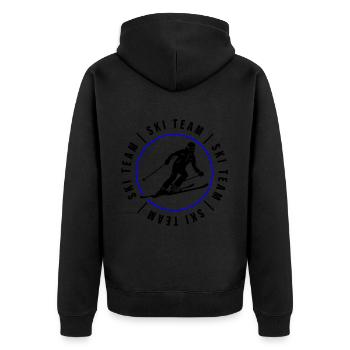 Ski Team Verein Skiing Mann - Unisex Premium Bio Zip Hoodie - Schwarz - Hinten - Nico (187cm)