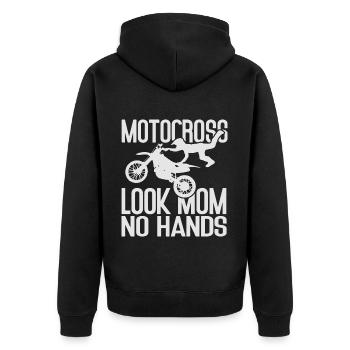 Motocross Dirt Bike Rider Motorcycle Supercross MX - Unisex Premium Organic Zip Hoodie - black - Back - Nico (187cm)