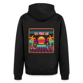 So Fire Me 6 - Unisex Premium Bio Zip Hoodie - Schwarz - Hinten - Nico (187cm)