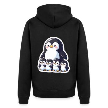 Petits pingouins pingouin famille mignon cadeau - Veste à capuche bio Premium Unisexe - noir - Dos - Nico (187cm)