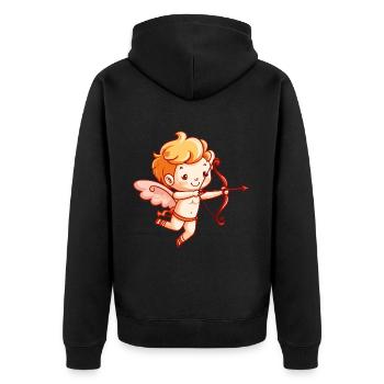 Ange Saint-Valentin Cupidon amoureux - Veste à capuche bio Premium Unisexe - noir - Dos - Nico (187cm)