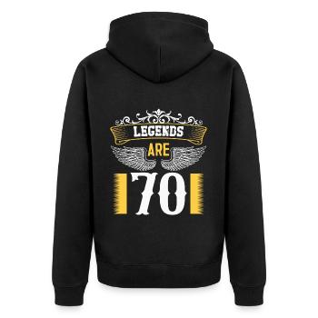Legends are 70 years old, birthday 70 - Unisex Premium Organic Zip Hoodie - black - Back - Nico (187cm)