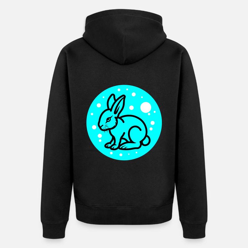 Symbole de Pâques lapin - Veste à capuche bio Premium Unisexe - noir