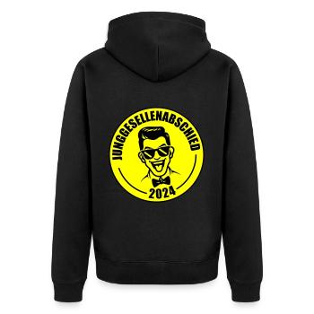 Enterrement de vie de garçon 2024 - Veste à capuche bio Premium Unisexe - noir - Dos - Nico (187cm)