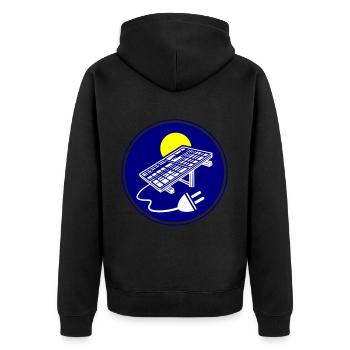 Icône de système photovoltaïque à énergie solaire - Veste à capuche bio Premium Unisexe - noir - Dos - Nico (187cm)