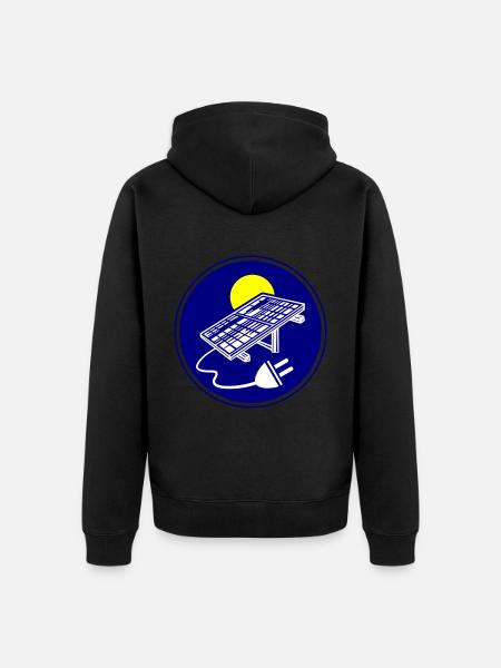 Solar Energy Photovoltaic System Icon - Unisex Premium Organic Zip Hoodie - black