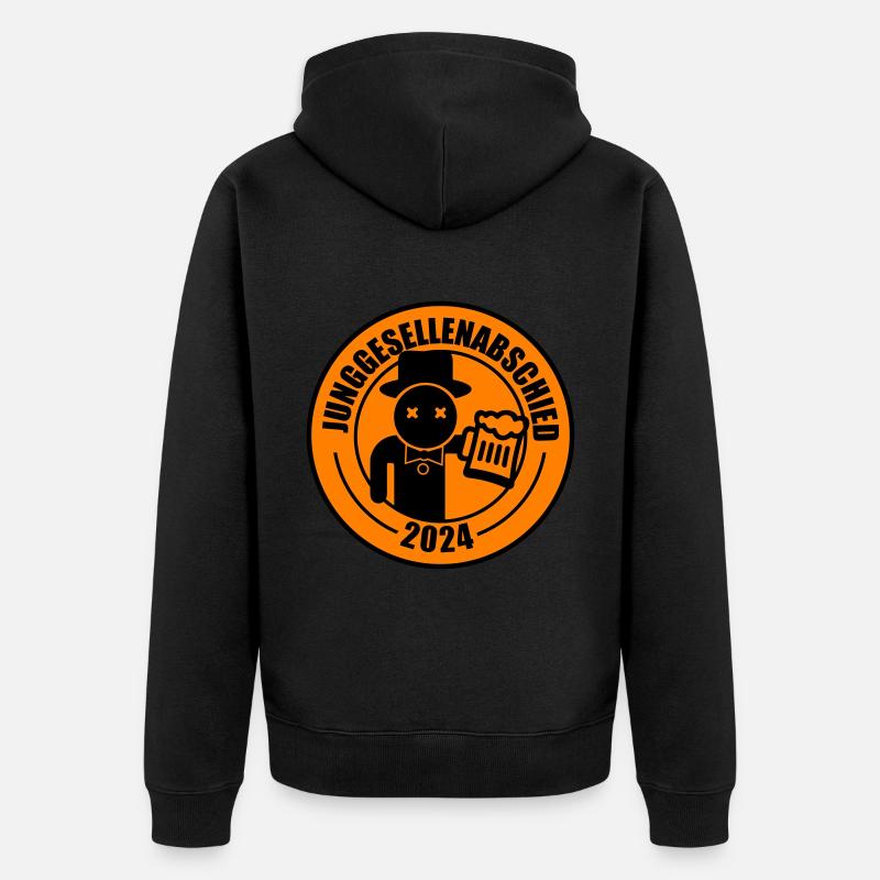 Junggesellenabschied 2024 Bier - Unisex Premium Bio Zip Hoodie - Schwarz