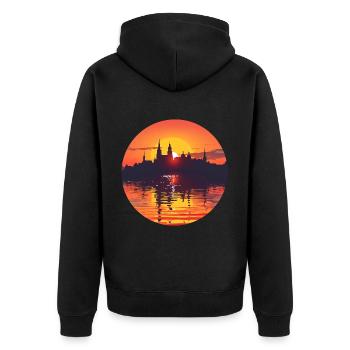 Ligne d’horizon de Würzburg - Veste à capuche bio Premium Unisexe - noir - Dos - Nico (187cm)