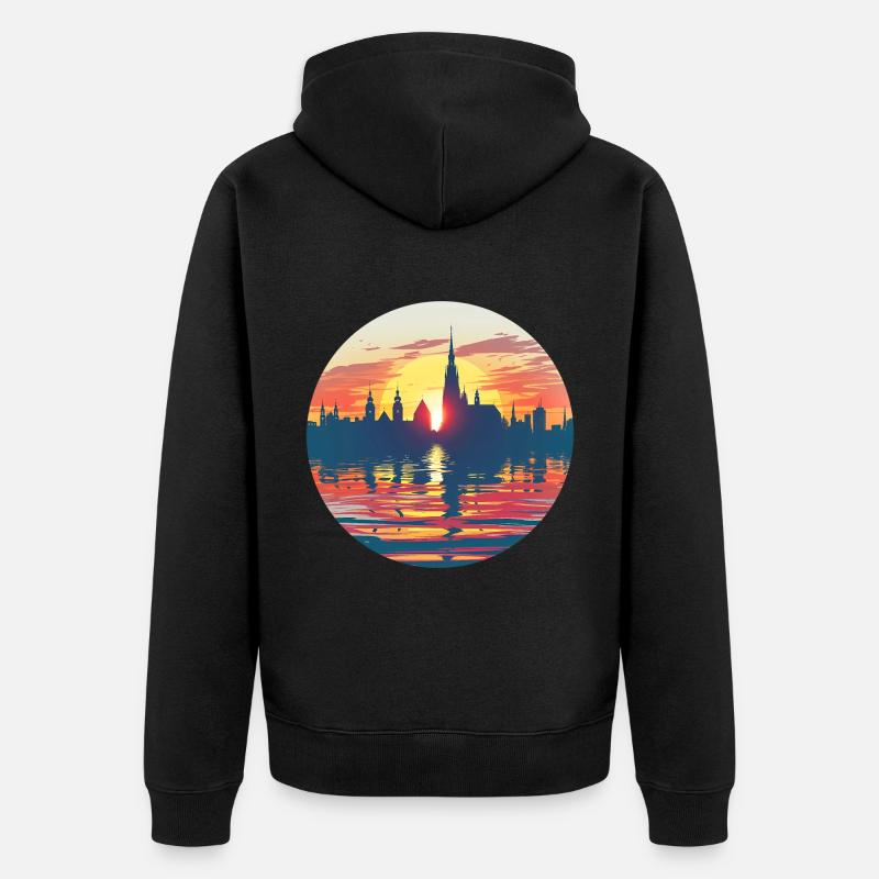 Horizon de Chemnitz - Veste à capuche bio Premium Unisexe - noir