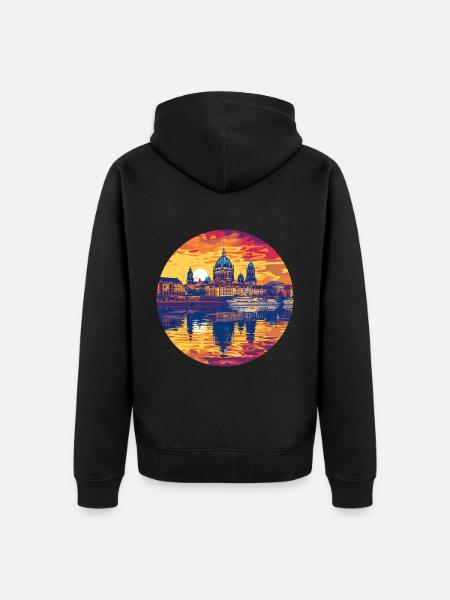 Dresden Skyline - Unisex Premium Organic Zip Hoodie - black