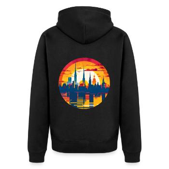 Düren Skyline - Veste à capuche bio Premium Unisexe - noir - Dos - Nico (187cm)