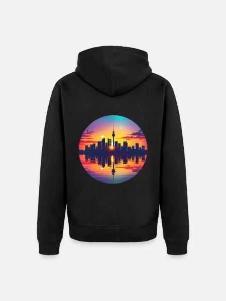 Essen Skyline - Unisex Premium Bio Zip Hoodie - Schwarz