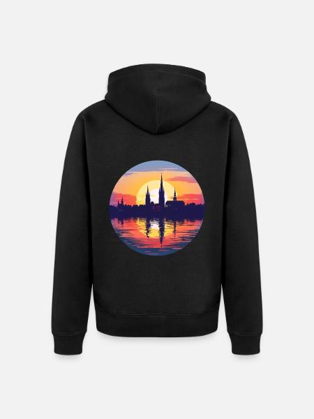 Erfurt Skyline - Unisex Premium Organic Zip Hoodie - black