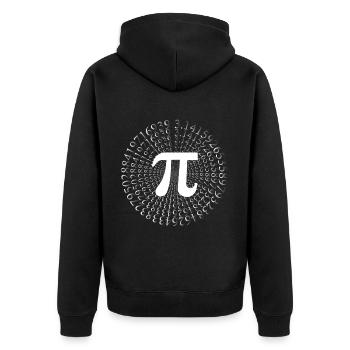 Pi Kreiszahl Mathematik Mathe - Unisex Premium Bio Zip Hoodie - Schwarz - Hinten - Nico (187cm)