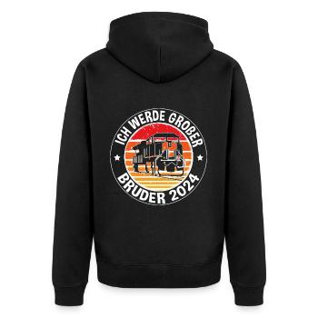 Big Brother 2024 - Unisex Premium Organic Zip Hoodie - black - Back - Nico (187cm)