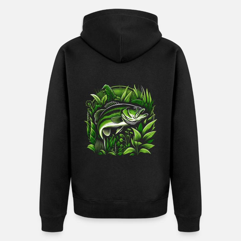 Poisson bar - Veste à capuche bio Premium Unisexe - noir