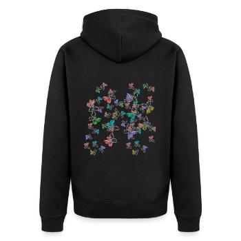 Papillons Sentiments Émotion Douleur Dépression - Veste à capuche bio Premium Unisexe - noir - Dos - Nico (187cm)