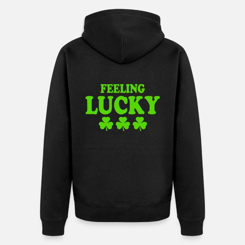 feeling lucky - Veste à capuche bio Premium Unisexe - noir