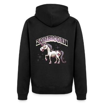 Licorne zombie zombie - Veste à capuche bio Premium Unisexe - noir - Dos - Nico (187cm)