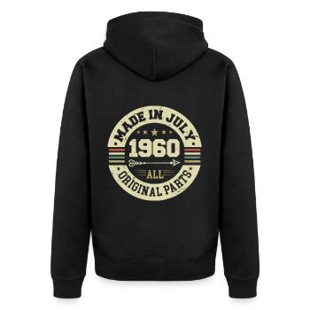 Cadeau d'anniversaire de juillet 1960 1960 que j'ai fait en juillet - Veste à capuche bio Premium Unisexe - noir - Dos - Nico (187cm)