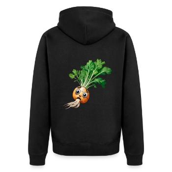 Rübe Rüben Garten Gärtnern Gemüse Hobbygärtner - Unisex Premium Bio Zip Hoodie - Schwarz - Hinten - Nico (187cm)