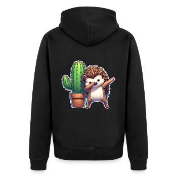 Cactus hérisson - Veste à capuche bio Premium Unisexe - noir - Dos - Nico (187cm)
