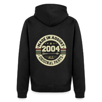 August 2004 Birthday Gift August 2004 August - Unisex Premium Organic Zip Hoodie - black - Back - Nico (187cm)
