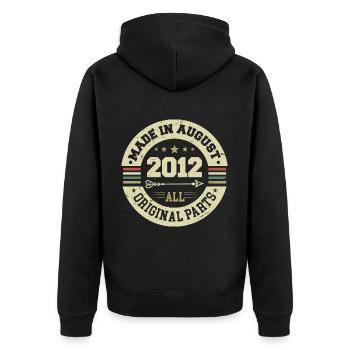 August 2012 Birthday Gift August 2012 August - Unisex Premium Organic Zip Hoodie - black - Back - Nico (187cm)