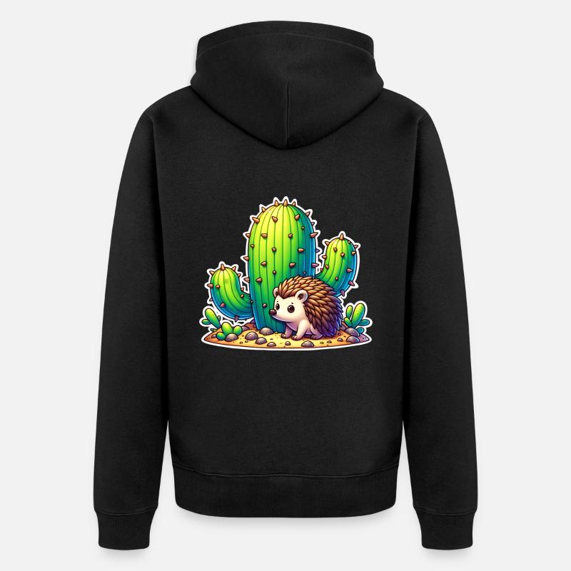 Cactus hérisson - Veste à capuche bio Premium Unisexe - noir