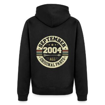 20th birthday 2004 Legendary since September 2004 - Unisex Premium Organic Zip Hoodie - black - Back - Nico (187cm)
