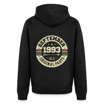 31st birthday 1993 Legendary since September 1993 - Unisex Premium Organic Zip Hoodie - black - Back - Nico (187cm)