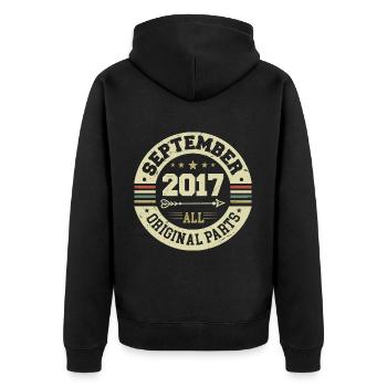 7th Birthday 2017 Legendary since September 2017 - Unisex Premium Organic Zip Hoodie - black - Back - Nico (187cm)