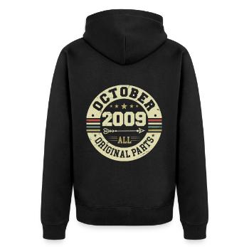 Legendary since October 2009 Birthday October 2009 - Unisex Premium Organic Zip Hoodie - black - Back - Nico (187cm)